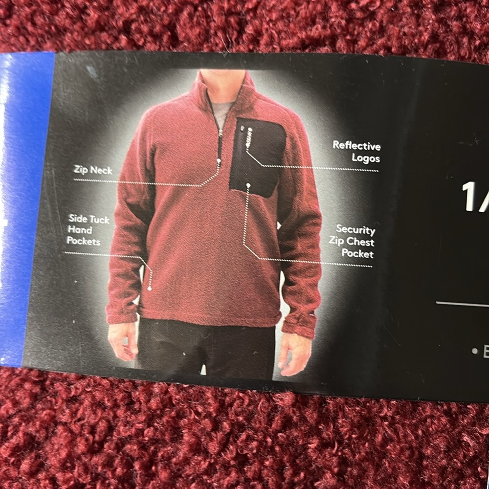 Hi-TEC 1/4 zip men’s red pull over large